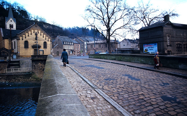 Rue du Pont bridge, Luxembourg City, January 1972 — photo by John Beach
